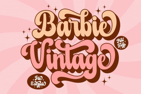 Barbie Vintage Extrude: A Nostalgic Display Typeface for Editorial Design